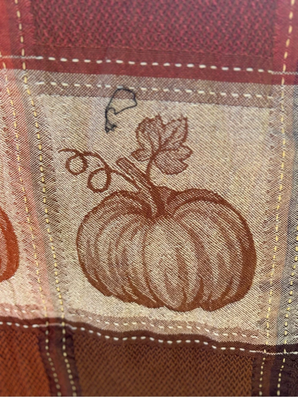 Vintage Pumpkin Plaid tablecloth - thanksgiving table decor 94” x 54 “